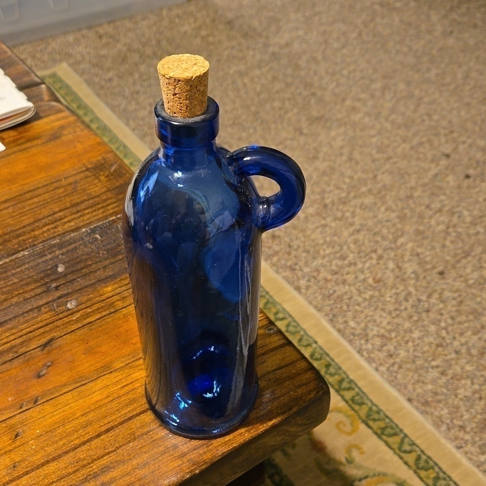 Cobalt Blue Recycled Glass Bottle from Spain